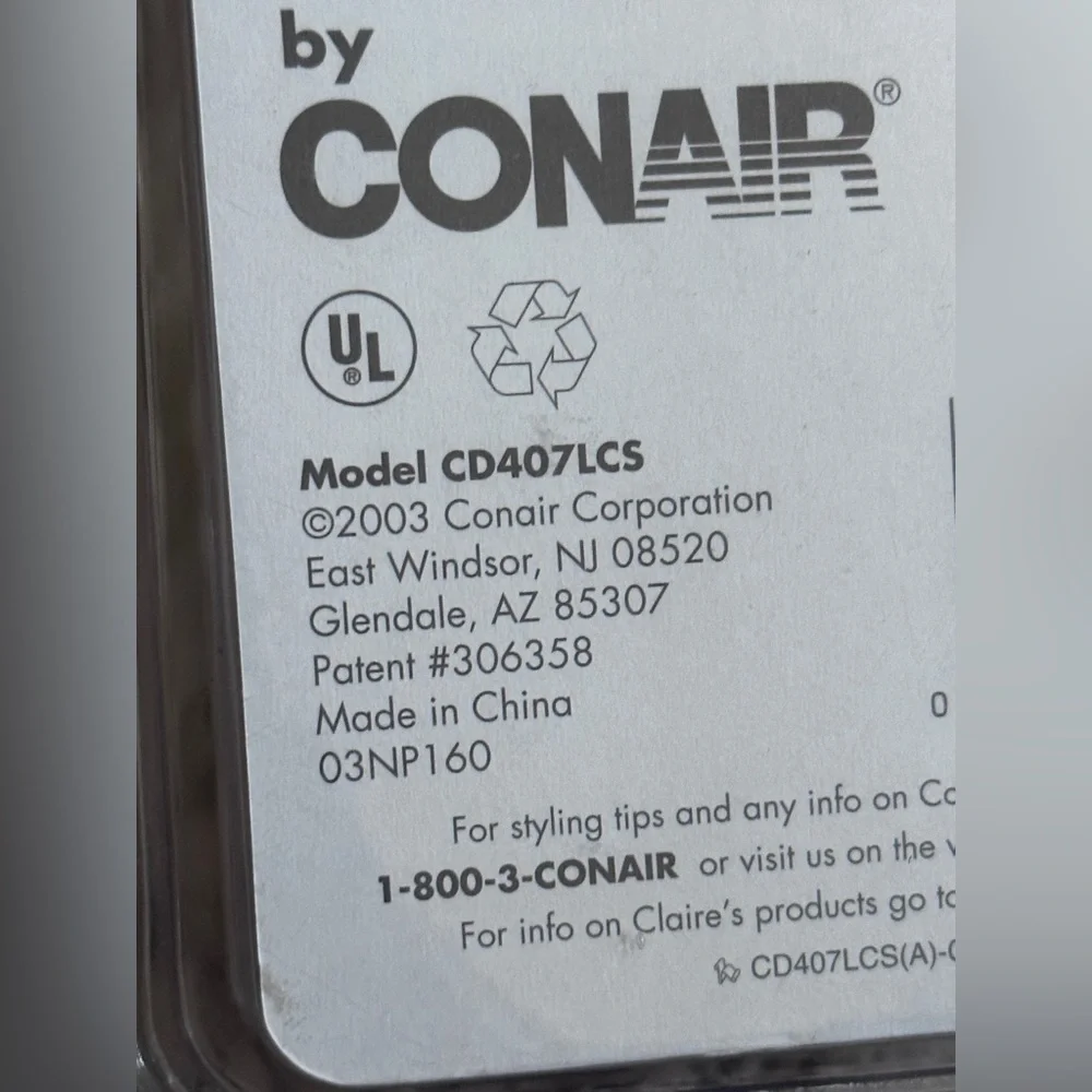 NIP Vintage Claires’s Conair Mini Pyramid Styling‎ Iron 2003